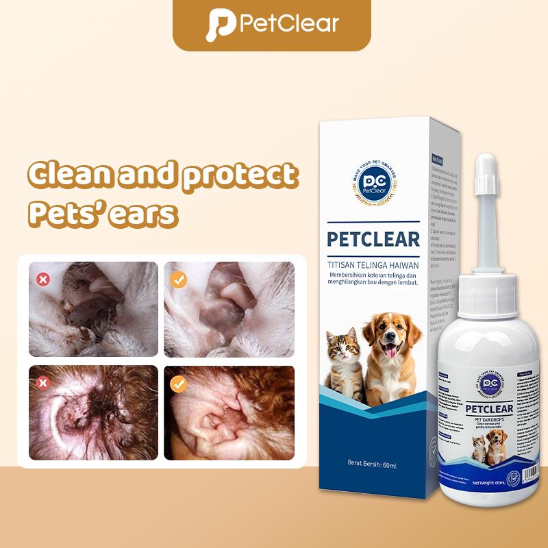 PetClear Pet Ear Cleaner for Cats and Dogs