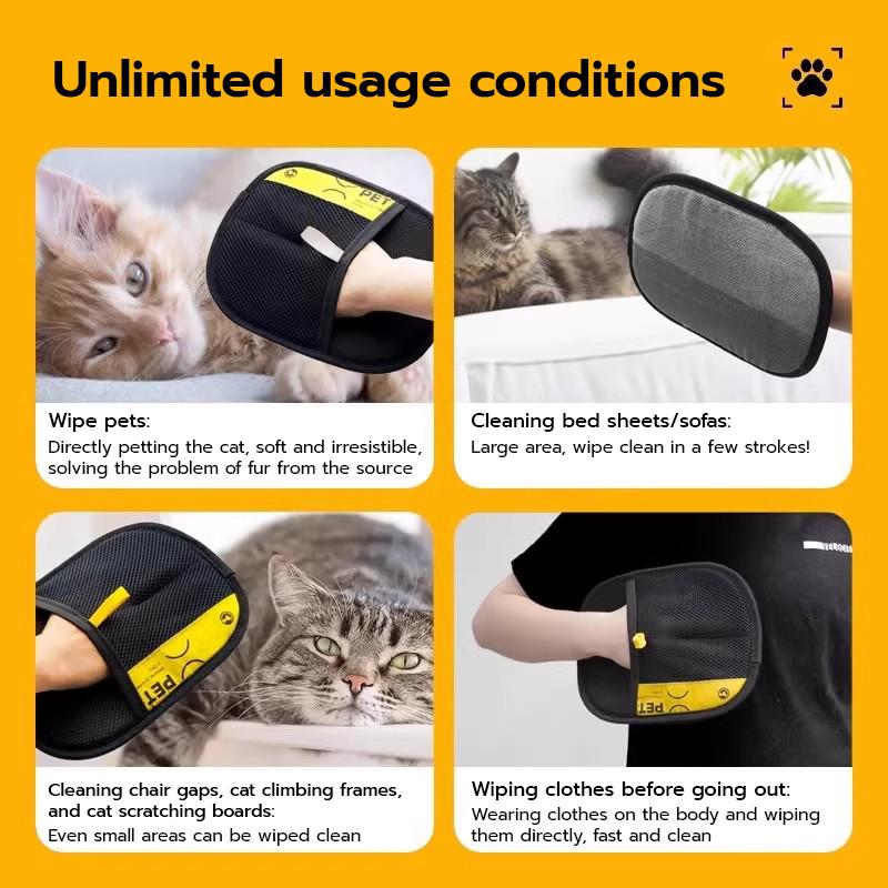 PetClear Pet Hair Remover Glove and Cleaning Brush Set