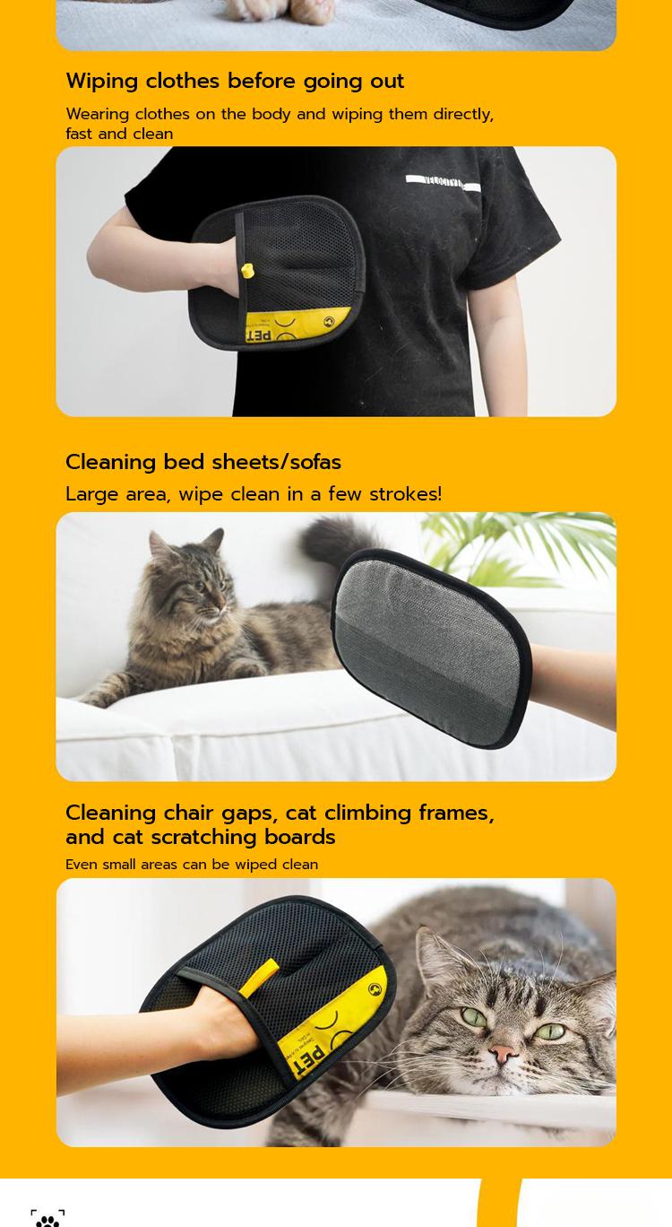 PetClear Pet Hair Remover Glove and Cleaning Brush Set