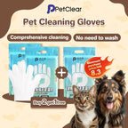 PetClear Pet Cleaning Gloves and Deodorizing Wipes for Cats and Dogs