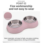 PetClear Stainless Steel Double Pet Bowl for Cats and Dogs