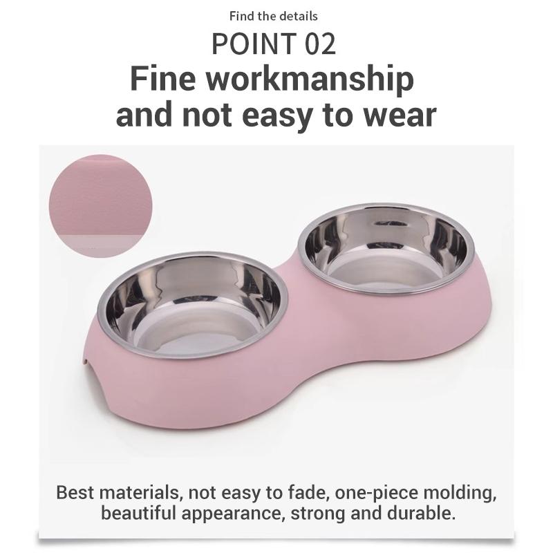 PetClear Stainless Steel Double Pet Bowl for Cats and Dogs