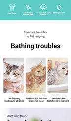 PetClear Pet Bath and Shower Brush for Cats and Dogs