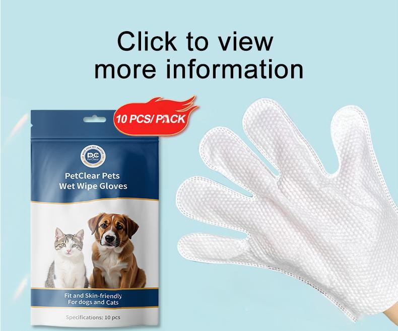 PetClear Pet Cleaning Gloves and Deodorizing Wipes for Cats and Dogs