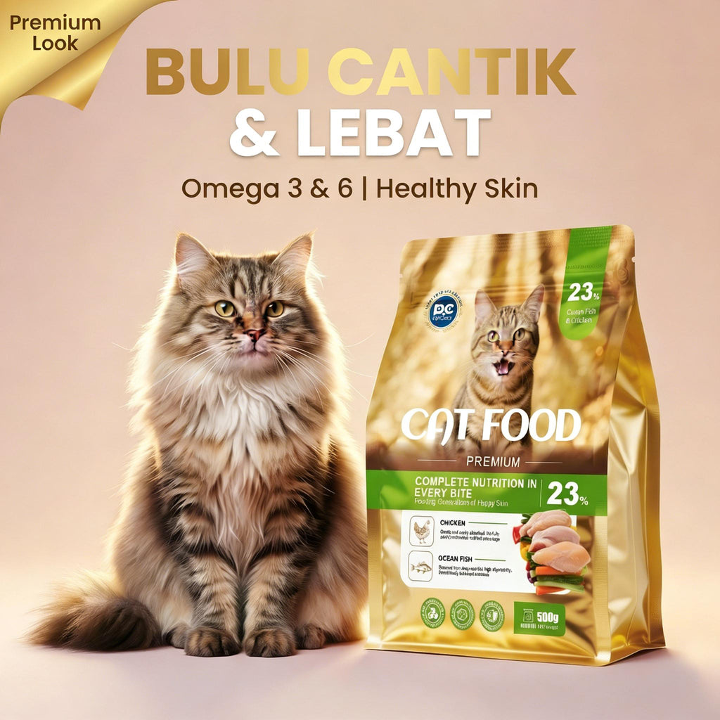 Petclear Cat Food 500g– High Protein (23%-26%) cat kibble ocean fish chicken