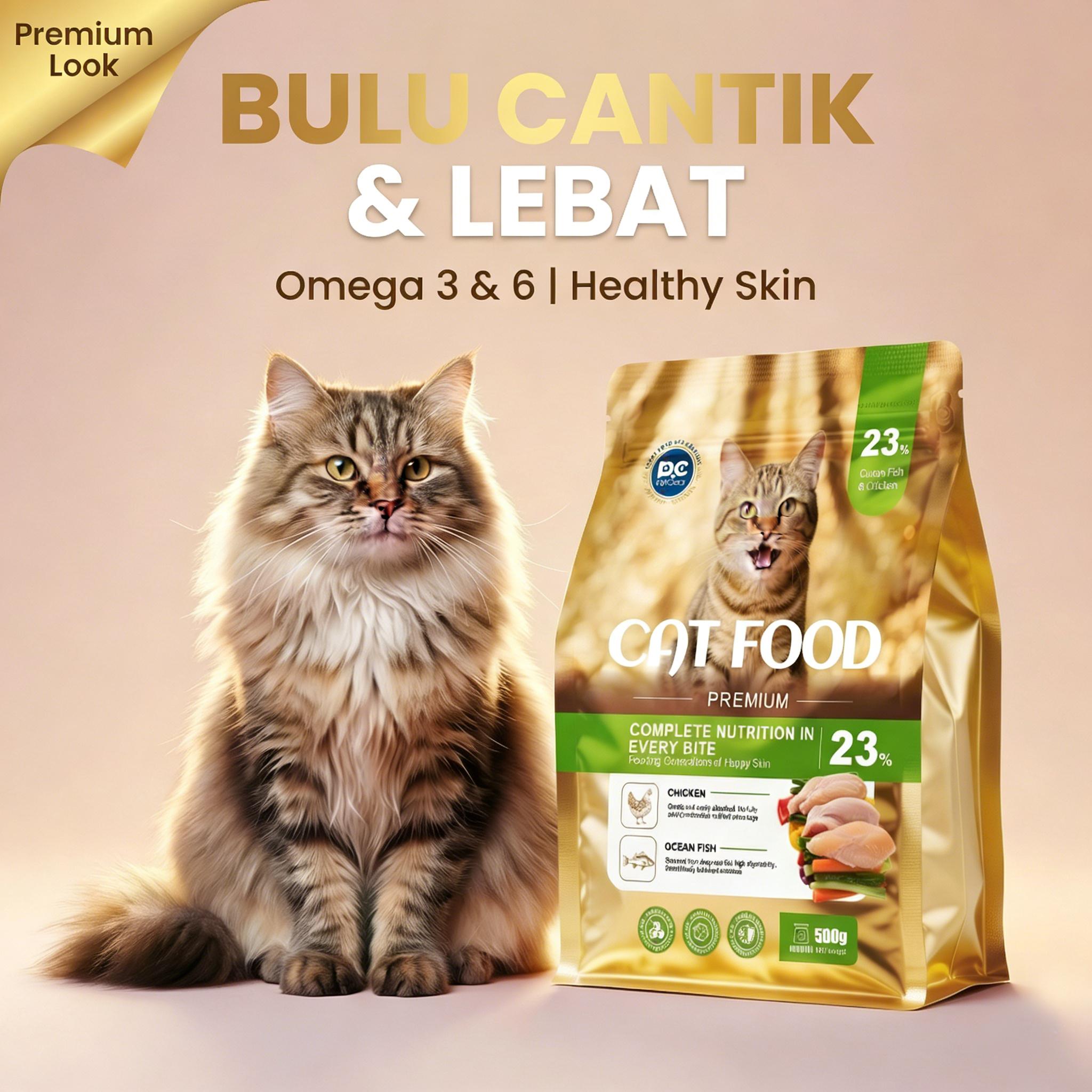 Petclear Cat Food 500g– High Protein (23%-26%) cat kibble ocean fish chicken