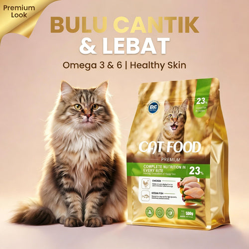 Petclear Cat Food 500g– High Protein (23%-26%) cat kibble ocean fish chicken