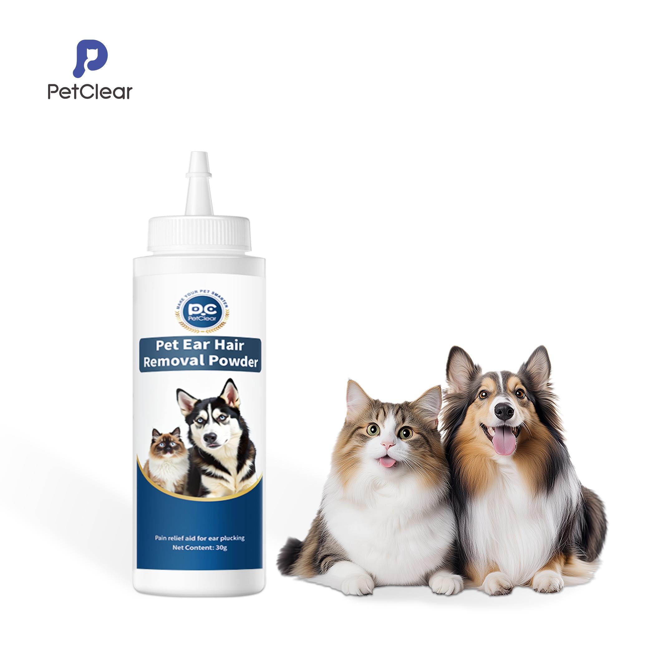 PetClear Ear Hair Removal Powder 30g for Cats and Dogs