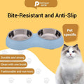 PetClear Stainless Steel Double Pet Bowl for Cats and Dogs