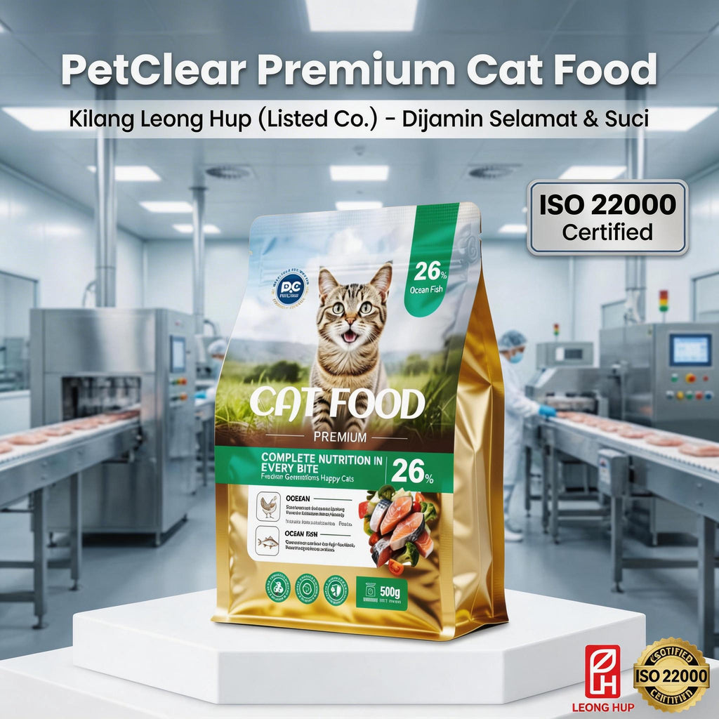 Petclear Cat Food 500g/5kg – High Protein (23%-26%) cat kibble ocean fish chicken