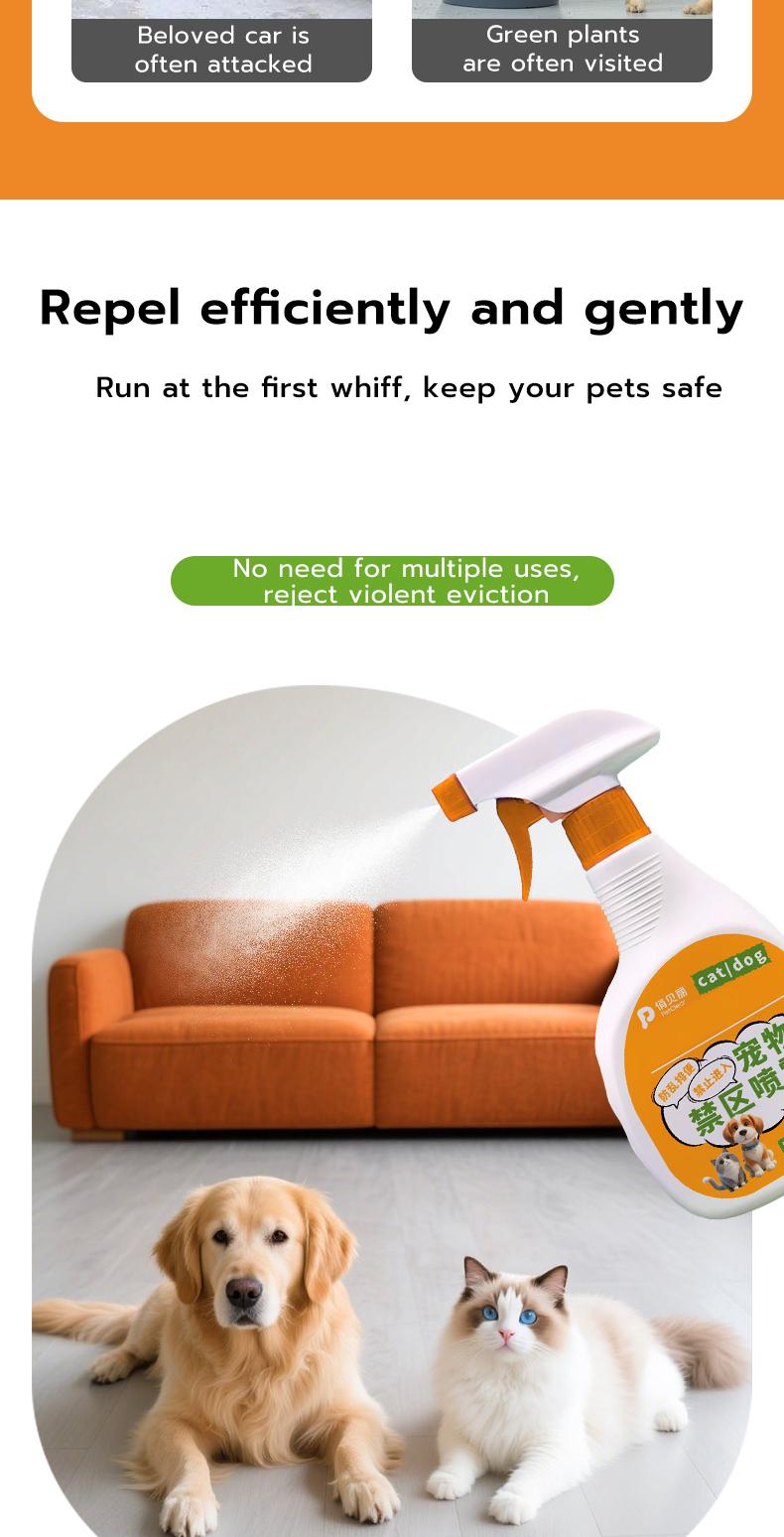 PetClear Pet No-Go Area Training Spray 450ML - Orange Scent