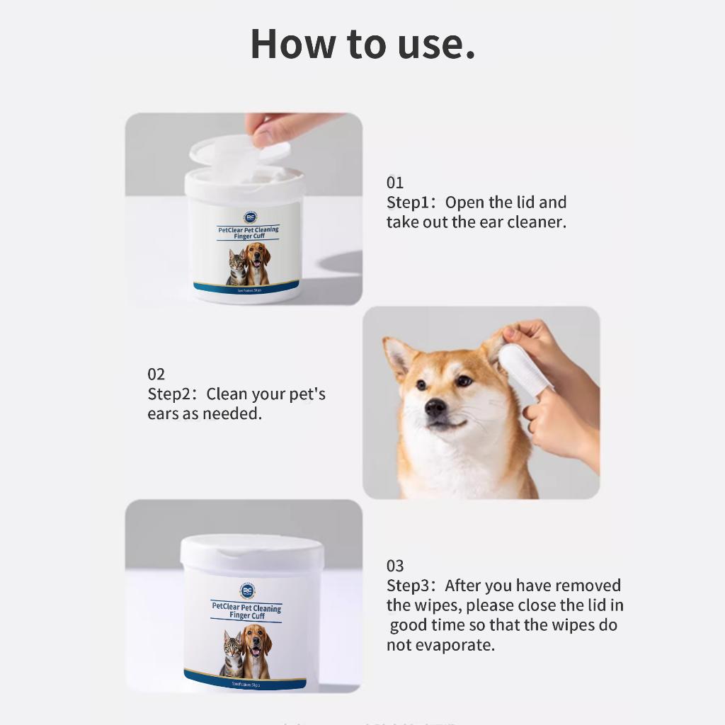 PetClear Pet Wipes 50 Pieces for Cats and Dogs