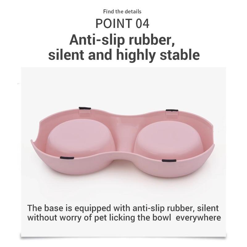 PetClear Stainless Steel Double Pet Bowl for Cats and Dogs