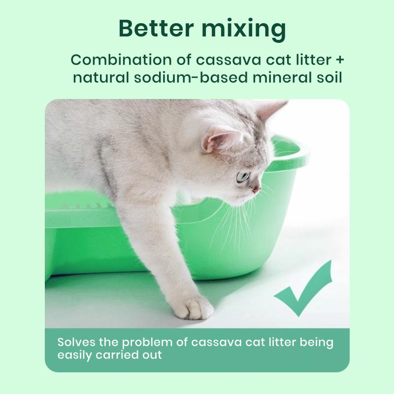 PetClear Cassava Cat Litter 1.25KG - Low Dust Deodorizing Formula