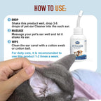 PetClear Pet Ear Cleaner for Cats and Dogs