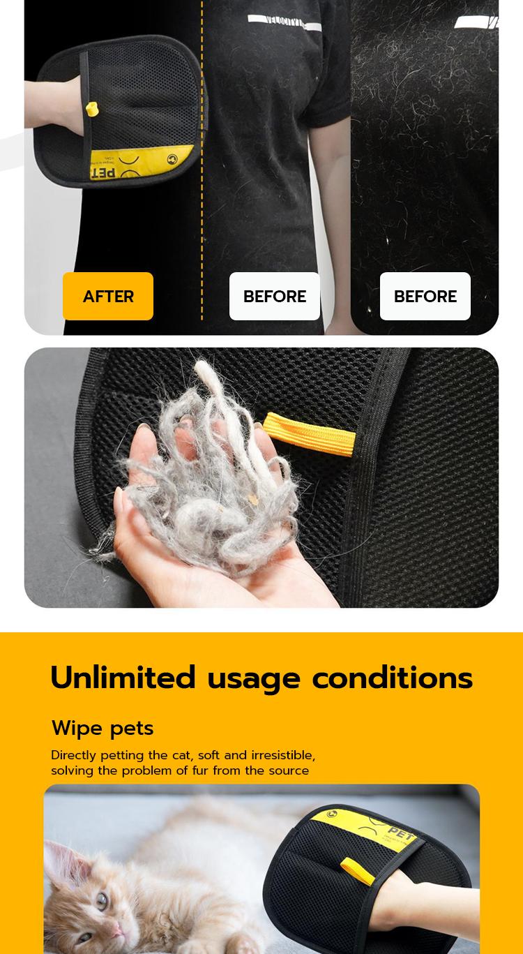 PetClear Pet Hair Remover Glove and Cleaning Brush Set