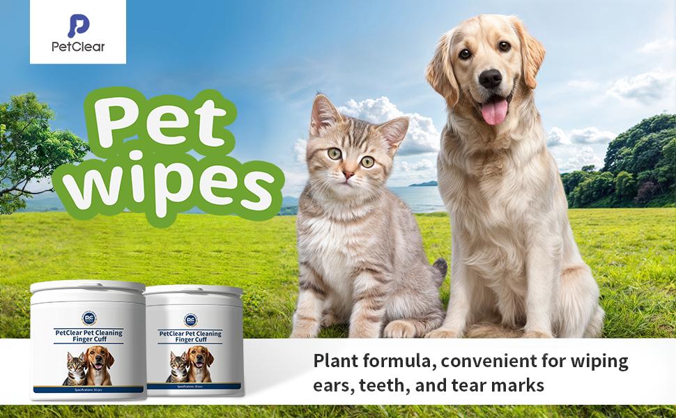 PetClear Pet Wipes 50 Pieces for Cats and Dogs