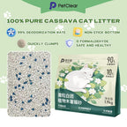 PetClear Cassava Cat Litter 1.19KG - Low Dust Deodorizing Formula