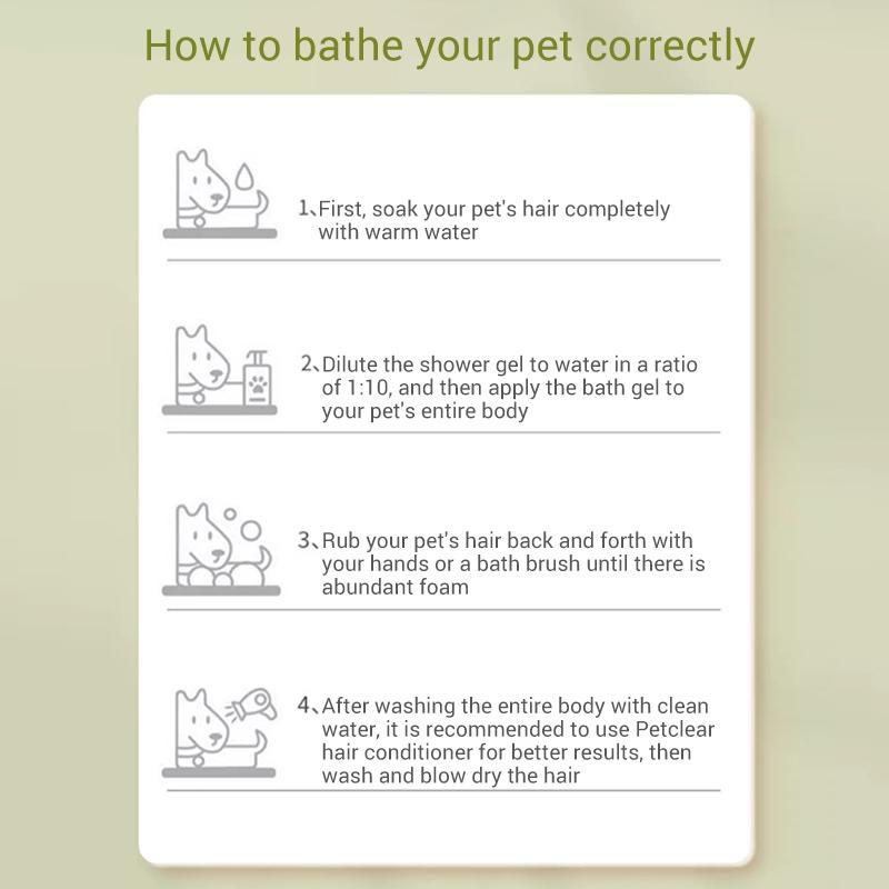 PetClear Pet Shampoo and Bathing Gel for Cats and Dogs