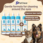 PetClear Pet Eye Drops for Cats and Dogs - Tear Stain Care