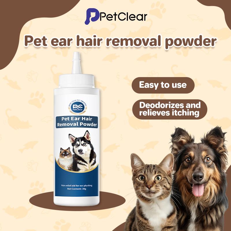 PetClear Ear Hair Removal Powder 30g for Cats and Dogs