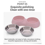 PetClear Stainless Steel Double Pet Bowl for Cats and Dogs