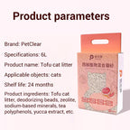 PetClear Grapefruit Tofu Cat Litter 2.5kg - Low Dust Deodorizing Formula