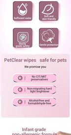 PetClear Pet Tear Stain Wipes for Cats and Dogs