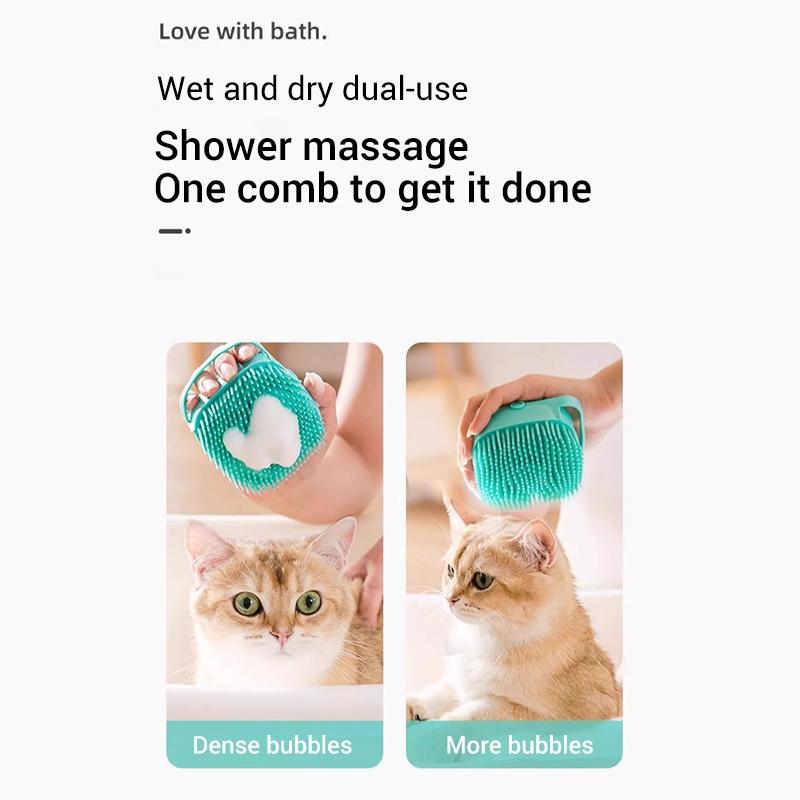 PetClear Pet Bath and Shower Brush for Cats and Dogs