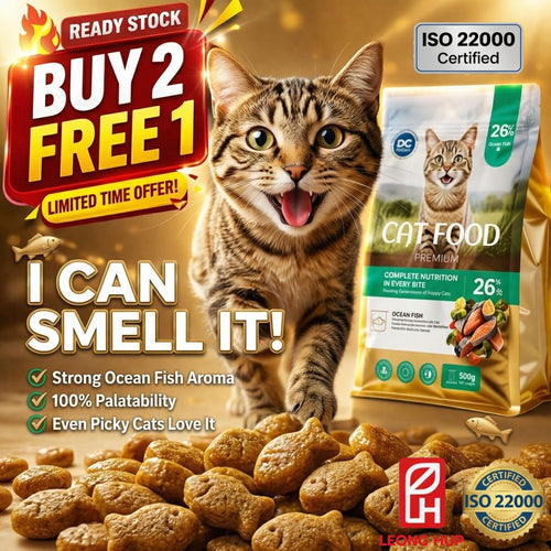 Petclear Cat Food 500g– High Protein (23%-26%) cat kibble ocean fish chicken