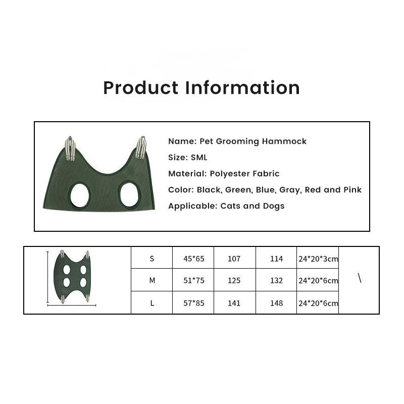 PetClear Pet Grooming Hammock Set Cat Restraint Bag Pet Claw Care Tool