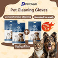 PetClear Pet Cleaning Gloves and Deodorizing Wipes for Cats and Dogs