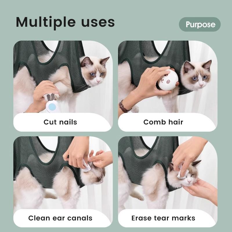PetClear Pet Grooming Hammock Set Cat Restraint Bag Pet Claw Care Tool