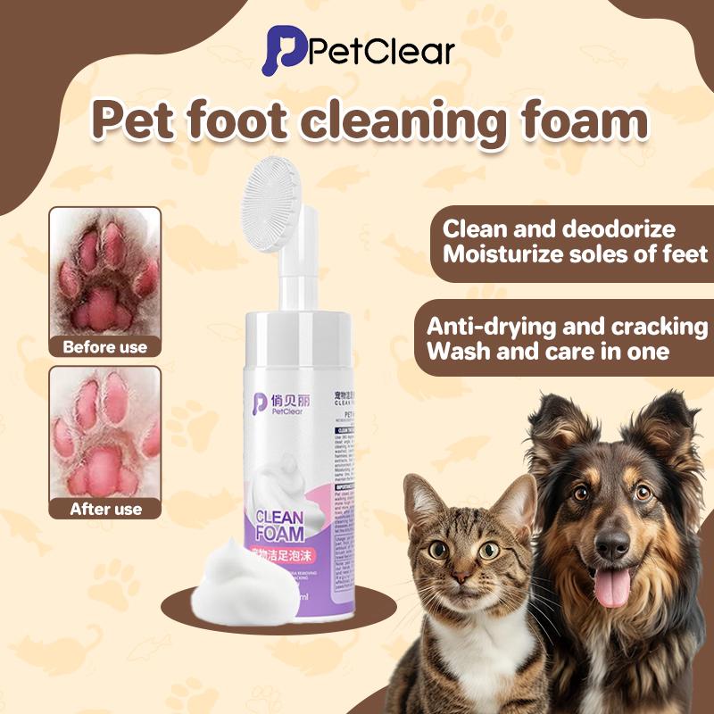 PetClear No-Rinse Pet Paw Cleaning Foam