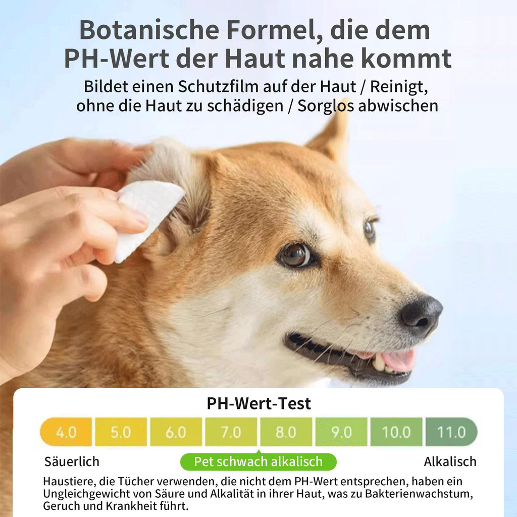 PetClear Pet Tear Stain Wipes for Cats and Dogs