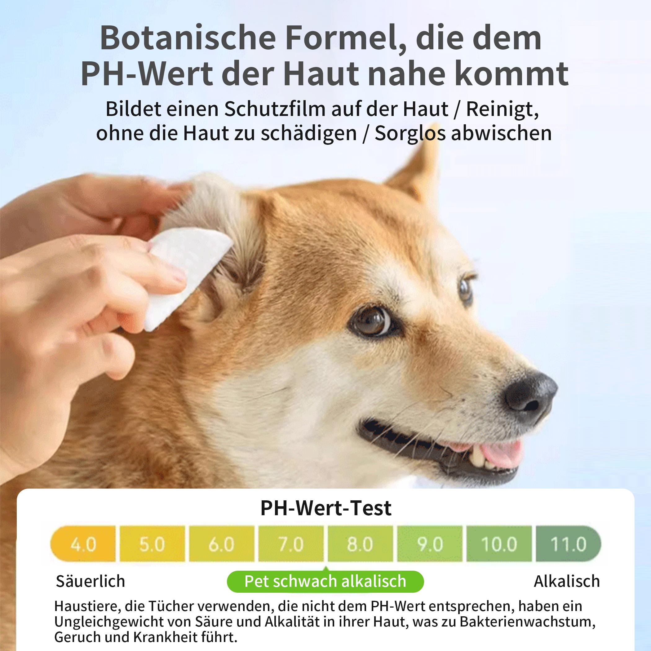 PetClear Pet Tear Stain Wipes for Cats and Dogs