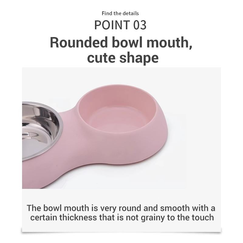 PetClear Stainless Steel Double Pet Bowl for Cats and Dogs
