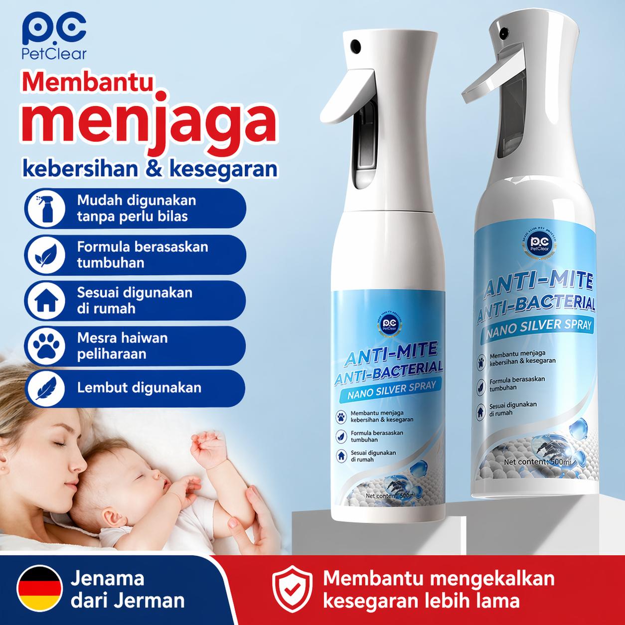 PetClear Plant-Based Anti-Mite Spray 500ml