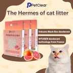 PetClear Grapefruit Tofu Cat Litter 2.5kg - Low Dust Deodorizing Formula