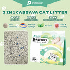 PetClear Cassava Cat Litter 1.25KG - Low Dust Deodorizing Formula