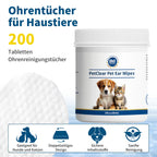 PetClear Pet Tear Stain Wipes for Cats and Dogs
