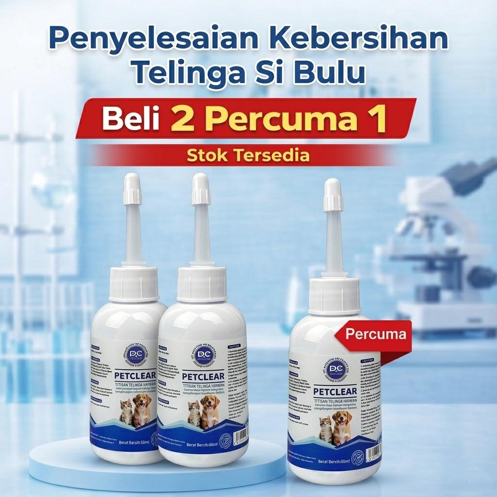 PetClear Pet Ear Cleaner for Cats and Dogs
