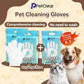 PetClear Pet Cleaning Gloves and Deodorizing Wipes for Cats and Dogs