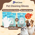 PetClear Pet Cleaning Gloves and Deodorizing Wipes for Cats and Dogs
